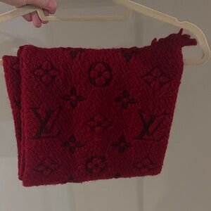 Authentic LV Scarf Red